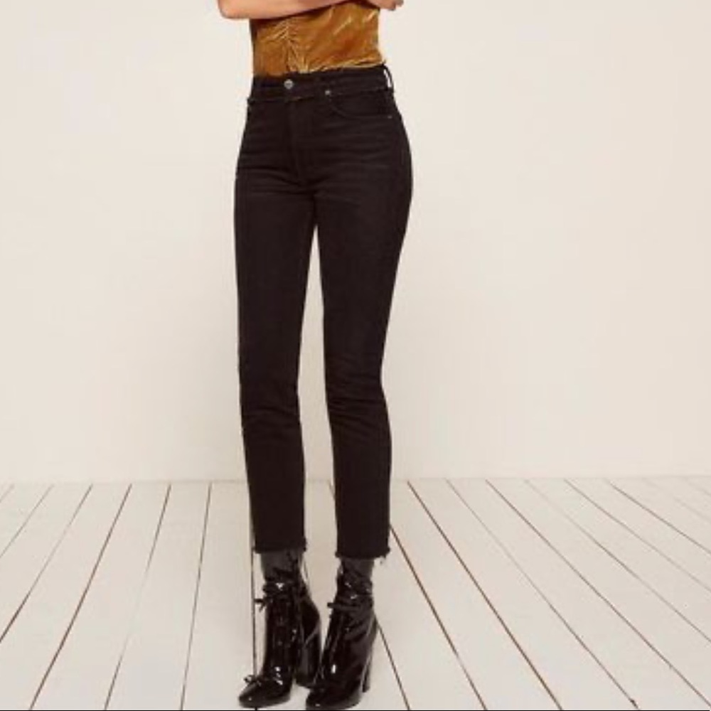 Reformation Black Denim Juliet Cigarette Jeans 25